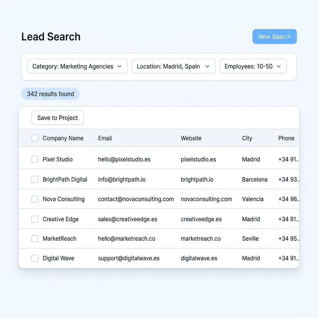 Find real businesses, not random contacts